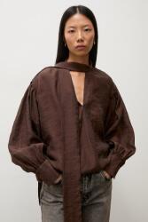 ANSWEAR női blúz lyocellel - barna S