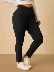 Shein Plus Size Fekete Női Farmernadrág 52 1MA