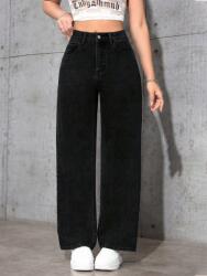 Shein Fekete Mom Jeans Magas Derekú Farmernadrág Kopásálló S 1MA - allegro - 5 595 Ft