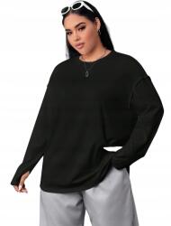 Shein Fekete Hosszú Plus Size Női Póló Kerek Nyakkal 52 1LA (sz2311172863327666-4XL)