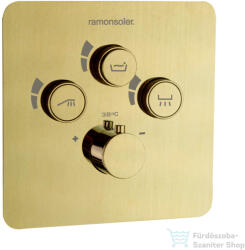Ramon Soler RS SMART termosztátos falsík alatti kád/zuhany csaptelep, szálcsiszolt arany 85D308099 (85D308099)