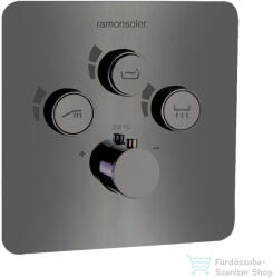 Ramon Soler RS SMART termosztátos falsík alatti kád/zuhany csaptelep, szálcsiszolt grafit 85D310756 (85D310756)