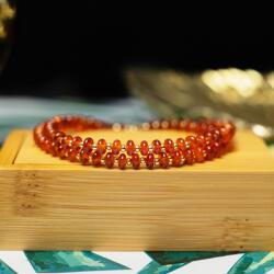 Ezera Colier choker din pietre semipretioase Carneol (eng. Carnelian), Kamia cu inchizatoare din cupru, placat cu aur de 18K (EZCAM-4)