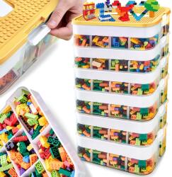 Pixel Lego Építőkocka Tároló 6 Szintes Rendszerező Rekesszel 43 L Sárga (008187 + 008187)