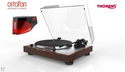 THORENS TD 402 DD Walnut + Ortofon 2M RED - aparat pentru gramofon cu antrenare directă - nuc