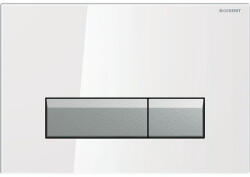 Geberit Sigma 40 nyomólap fehér üveg aluminium kombináció szagelszívóval (115.600. SI. 1) (GE-115-600-SI-1)