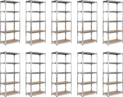 MAMUTEX 10 darabos akciós csomag - Horganyzott fém állvány Mamutex Standard 200x100x50 cm - 5 polc, terhelhetőség 875 kg