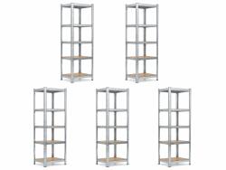 MAMUTEX 5 darabos akciós csomag - Horganyzott fém állvány Mamutex Standard 180x40x40 cm - 5 polc, terhelhetőség 875 kg