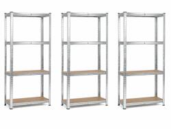 MAMUTEX 3 darabos akciós csomag - Horganyzott fém állvány Mamutex Standard 160x80x40 cm - 4 polc, terhelhetőség 700 kg