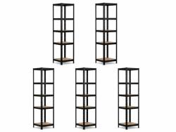 MAMUTEX 5 darabos akciós csomag - Lakkozott fém állvány Mamutex Standard 180x40x40 cm - 5 polc, terhelhetőség 875 kg, fekete