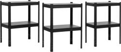 MAMUTEX 3 darabos akciós csomag - Lakkozott, fémből készült állvány Mamutex Standard 80x80x40 cm - 2 polc, teherbírás 240 kg, fekete