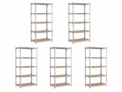 MAMUTEX 5 darabos akciós csomag - Horganyzott fém állvány Mamutex Standard 180x90x30 cm - 5 polc, teherbírás 875 kg