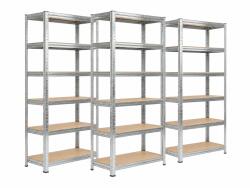 MAMUTEX 3 darabos akciós csomag - Horganyzott fém állvány Mamutex Standard 240x120x50 cm - 6 polc, teherbírás 1050 kg