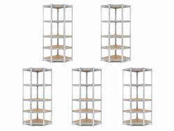 MAMUTEX 5 darabos akciós csomag - Horganyzott fém sarokpolc Mamutex Standard 180x70x40x42, 5 cm - 5 polc, teherbírás 875 kg