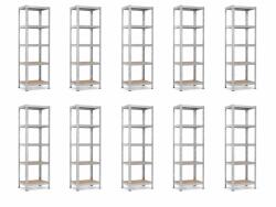 MAMUTEX 10 darabos akciós csomag - Horganyzott fém állvány Mamutex Standard 180x40x40 cm - 5 polc, terhelhetőség 875 kg