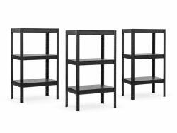 MAMUTEX 3 darabos akciós csomag - Lakkozott, fémből készült állvány Mamutex Standard 120x40x40 cm - 3 polc, teherbírás 360 kg, fekete