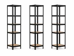 MAMUTEX 3 darabos akciós csomag - Lakkozott fém állvány Mamutex Standard 180x40x40 cm - 5 polc, terhelhetőség 875 kg, fekete