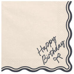 PartyDeco Szalvéta 33x33cm Happy Birthday, 12db, masni (LUFI222661)