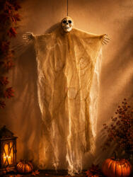 QX-IMP Akasztható Halloween csontváz szellem, fehér 80 cm (865036)