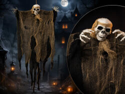 QX-IMP Akasztható Halloween csontváz szellem, fekete 80 cm (865037)