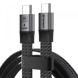 Techsuit Cablu Date si Incarcare USB-C - USB-C Techsuit ElysiumSync Pro CX1, 240W, 1m, Gri - gsmboutique