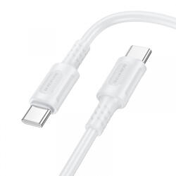 BOROFONE Cablu Date si Incarcare USB-C - USB-C Borofone BX111 Feliz, 60W, 1m, Alb - gsmboutique