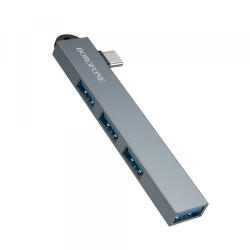 BOROFONE Hub USB-C Borofone FH1A, 4in1, Gri - gsmboutique