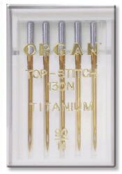Organ Ace topstich titanium finete 90 - 5 buc Organ Needles TopStitch Titanium (55616090) - tiparedecroitorie