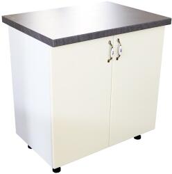 Spectral Mobila Masca pentru chiuveta cu 2 usi 80 cm Zebra, alb/MDF Vanilie, cu blat Beton, 80 x 85 x 60 cm