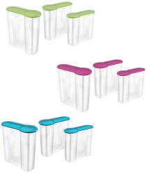 Domotti Set 3 cutii pentru depozitare cu capac, mix culori, Domotti (90285)