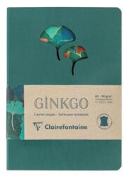  Bőr jegyzetfüzet Clairefontaine Ginkgo, A5, 72 lapos, vonalas, vegyes minta (PAP0130-0477)