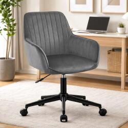 ARTOOL Scaun de birou, Artool, Roxy, rotativ, catifea, gri si negru, 60x65x80-89 cm (3961_1)
