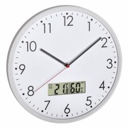 TFA Ceas analog silentios de perete, cu termometru si higrometru digital, alb, TFA 60.3048. 02 (AB-60.3048.02)