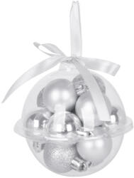 MagicHome MagicHome, Karácsonyi gömbök, 12 db-os csomag, 3 cm, ezüst (STP8091065)