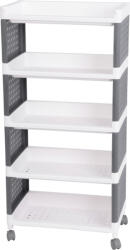 MagicHome Rolly, Műanyag Állvány kerekeken, 5 polcos, 49x29x97 cm (STP2212846)