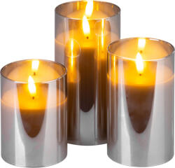 MagicHome MagicHome, karácsonyi gyertya, 3 db-os készlet, meleg fehér, üvegben, 3xAAA (STP8091616A)
