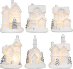 MagicHome MagicHome, Karácsonyi dekorációs házikó, műanyag, 1xLED meleg fehér, 6x6x8 cm, 2xLR44 (STP2174132)