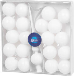 MagicHome MagicHome, Karácsonyi gömbkészlet, 21 db, 6 cm, fehér, csúcs (STP8091058)