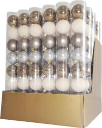 MagicHome MagicHome, Karácsonyi gömbök, 8 db, fehér-ezüst-bronz, 5 cm (STP8091519)