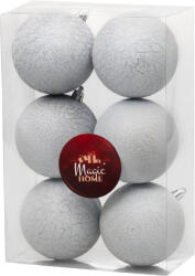 MagicHome MagicHome, Karácsonyi gömbök, 6 db, fehér, 8 cm (STP8091900)