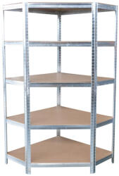 Strend Pro Fém Sarokállvány, MDF, 5 polcos, 180x90x40 cm, max. 150 kg/polc (STP2212757)