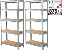 Strend Pro Fém Állvány, MDF, 5 polc, 1800x900x300 mm, 2db (STP221193)