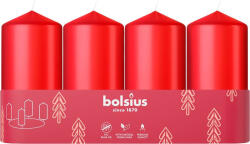 Bolsius Pillar, Adventi gyertyák, piros, 48/100 mm, 4 db (STP2173730)