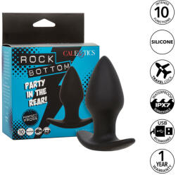 CalExotics - Rock Bottom Perfect, Plug Anal Ergonomic cu 10 Funcții, Silicon, IPX7, Negru