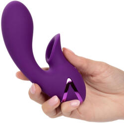 CalExotics - Huntington Beach Heartbreaker, Vibrator Rabbit cu Sucțiune Clitoridiană și Vibrație Duală, Violet Vibrator