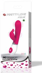 Pretty Love PRETTY LOVE - Flirtation Felix, Vibrator Rabbit cu Stimulator Clitoridian și 30 Impulsuri, Lila/Alb Vibrator