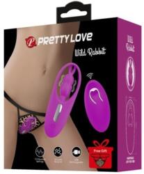 PRETTY LOVE, REMOTE CONTROL PRETTY LOVE - Wild Rabbit, Stimulator Clitoridian Purtabil cu Telecomandă, Lila Vibrator