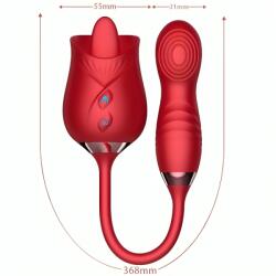 ARMONY, ARMONY STIMULATORS ARMONY - Delight Flower, Vibrator cu Limbă și Funcție Bump, Roșu Vibrator