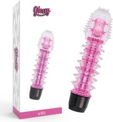 Glossy - Axel, Vibrator Jelly cu Vibrații Multi-Viteză, 14 cm, Roz Vibrator