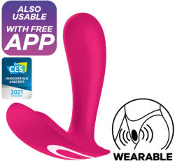 SATISFYER, SATISFYER VIBRATOR SATISFYER - Top Secret, Vibrator Portabil pentru Punctul G cu Aplicație, Roz Vibrator